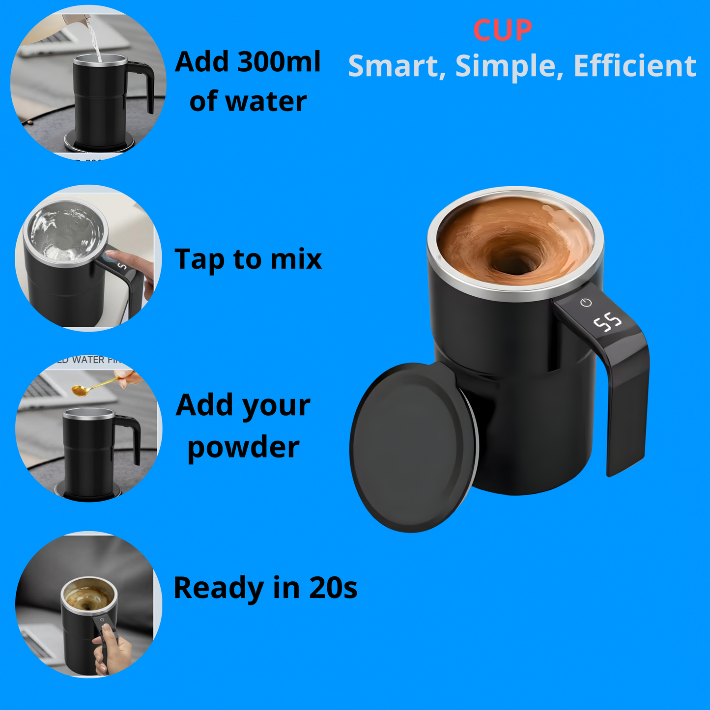 Smart Thermo 3-in-1 Self-Stirring Mug